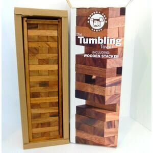 LG TUMBLING TOWER + WOODEN STACKER Building Blocks Construction Game Monkey Pod